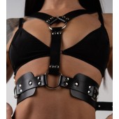 Черная кожаная двусторонняя портупея - Crazy Handmade - купить с доставкой в Димитровграде