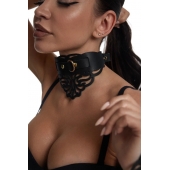 Фигурный чокер с узорами и золотистой фурнитурой - Crazy Handmade - купить с доставкой в Димитровграде