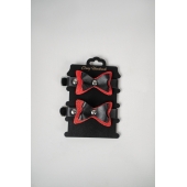 Черно-красные кожаные наручники с бантиками - Crazy Handmade - купить с доставкой в Димитровграде