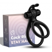 Черное эрекционное виброкольцо с подхватом мошонки Stay Hard - Boys of Toys - в Димитровграде купить с доставкой