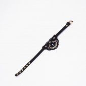 Черный чокер с клепками и золотистой фурнитурой - Crazy Handmade - купить с доставкой в Димитровграде