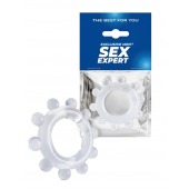 Прозрачное эрекционное кольцо со стимулирующими шариками - Sex Expert - в Димитровграде купить с доставкой