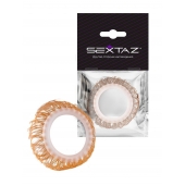 Эрекционное кольцо с бежевыми «ресничками» - Sextaz - в Димитровграде купить с доставкой
