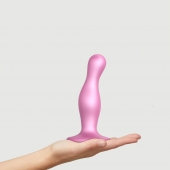 Розовая насадка Strap-On-Me Dildo Plug Curvy size M - Strap-on-me - купить с доставкой в Димитровграде