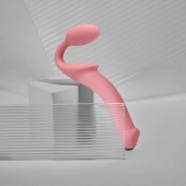 Розовый безремневой страпон Strap-on-me Semi-Realistic Bendable Strap-On size L - Strap-on-me - купить с доставкой в Димитровграде