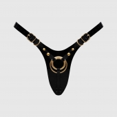 Черный пояс для фиксации насадок Strap-On-Me Leatherette Harness Fabulous - Strap-on-me - купить с доставкой в Димитровграде