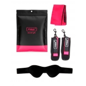 Черно-розовый эротический набор: маска, наручники и повязка - Erokay - купить с доставкой в Димитровграде