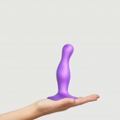Фиолетовая насадка Strap-On-Me Dildo Plug Curvy size S - Strap-on-me - купить с доставкой в Димитровграде