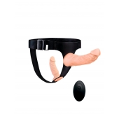 Женский страпон с 2 насадками, вибрацией и пультом ДУ - Erowoman-Eroman - купить с доставкой в Димитровграде