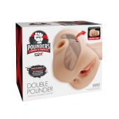 Телесный мастурбатор с вибрацией Double Pounder Vibrating Squeeze Stroker - Pipedream - в Димитровграде купить с доставкой