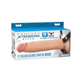 Телесный пустотелый фаллопротез 9’’ Hollow Silicone Strap-On - 24,1 см. - Pipedream - купить с доставкой в Димитровграде