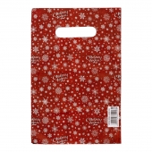 Красный подарочный новогодний пакет с вырубной ручкой (20х30 см) - Сима-Ленд - купить с доставкой в Димитровграде