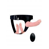 Женский страпон с 3 насадками и вибрацией - Erowoman-Eroman - купить с доставкой в Димитровграде