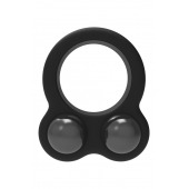 Черное эрекционное кольцо с утяжелителями Cockring Dual Weight - Dream Toys - в Димитровграде купить с доставкой