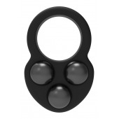 Черное эрекционное кольцо с утяжелителями - Dream Toys - в Димитровграде купить с доставкой