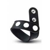 Черное эрекционное кольцо на кнопках - Blush Novelties - в Димитровграде купить с доставкой