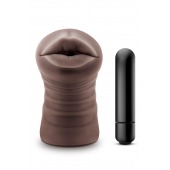 Коричневый мастурбатор-ротик Krystal Vibrating Masturbator - Blush Novelties - в Димитровграде купить с доставкой