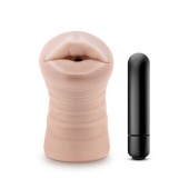 Телесный мастурбатор-ротик Nicole Vibrating Masturbator - Blush Novelties - в Димитровграде купить с доставкой