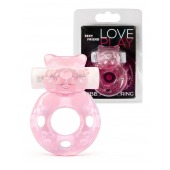 Розовое эрекционное виброкольцо в форме мишки - 1137 - в Димитровграде купить с доставкой