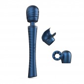 Синий вибромассажёр с насадками Man.wand Edgy - Manwan - в Димитровграде купить с доставкой