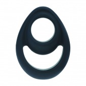 Черное эрекционное кольцо Double Ergo Silicone Cockring - Shots Media BV - в Димитровграде купить с доставкой