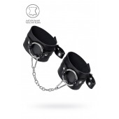 Черные оковы из толстой кожи с люверсами - Pecado - купить с доставкой в Димитровграде