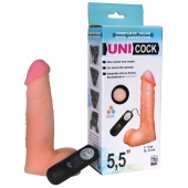 Фаллическая насадка Харнесс UNICOCK 5,5  с вибрацией - 17 см. - LOVETOY (А-Полимер) - купить с доставкой в Димитровграде