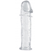 Гладкая прозрачная насадка с усиками под головкой - 12,5 см. - Toyfa Basic - в Димитровграде купить с доставкой