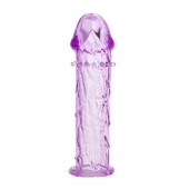 Гладкая фиолетовая насадка с усиками под головкой - 12,5 см. - Toyfa Basic - в Димитровграде купить с доставкой