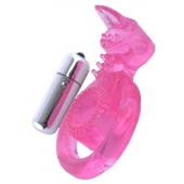 Розовая вибронасадка со стимулятор клитора   Язычок - Toyfa Basic - в Димитровграде купить с доставкой