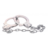 Наручники из металла с длинной цепочкой CHROME HANDCUFFS METAL HANDCUFFS W. KEY - NMC - купить с доставкой в Димитровграде