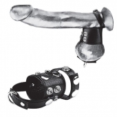 Утяжка на пенис и мошонку Cock Ring With 1.5  Ball Stretcher And Optional Weight Ring - BlueLine - купить с доставкой в Димитровграде