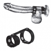 Утяжка на пенис с клёпками Duo Snap Cock And Ball Ring - BlueLine - купить с доставкой в Димитровграде