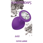 Большая фиолетовая анальная пробка Emotions Cutie Large с прозрачным кристаллом - 10 см. - Lola Games - купить с доставкой в Димитровграде