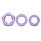 Набор из 3 фиолетовых эрекционных колец Stay Hard Beaded Cockrings - Blush Novelties - в Димитровграде купить с доставкой