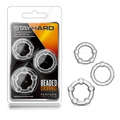 Набор из 3 прозрачных эрекционных колец Stay Hard Beaded Cockrings - Blush Novelties - в Димитровграде купить с доставкой