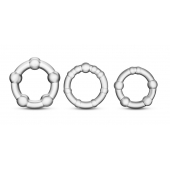 Набор из 3 прозрачных эрекционных колец Stay Hard Beaded Cockrings - Blush Novelties - в Димитровграде купить с доставкой