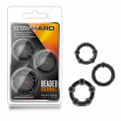 Набор из 3 чёрных эрекционных колец Stay Hard Beaded Cockrings - Blush Novelties - в Димитровграде купить с доставкой