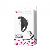 Чёрное эрекционное кольцо с вибрацией Rabbit Vibrator - Baile - в Димитровграде купить с доставкой