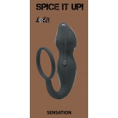 Серое эрекционное кольцо Sensation с анальным стимулятором - Lola Games - в Димитровграде купить с доставкой