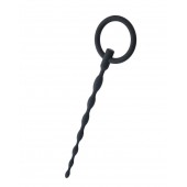 Чёрный уретральный плаг с кольцом - ToyFa - купить с доставкой в Димитровграде