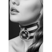 Чёрный тройной чокер с большим кольцом - Bijoux Pour Toi - купить с доставкой в Димитровграде