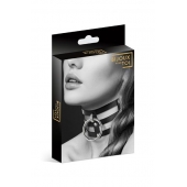 Чёрный тройной чокер с большим кольцом - Bijoux Pour Toi - купить с доставкой в Димитровграде