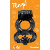 Чёрное эрекционное кольцо Rings Treadle с подхватом - Lola Games - в Димитровграде купить с доставкой