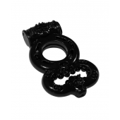 Чёрное эрекционное кольцо Rings Treadle с подхватом - Lola Games - в Димитровграде купить с доставкой