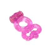 Розовое эрекционное кольцо Rings Treadle с подхватом - Lola Games - в Димитровграде купить с доставкой