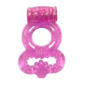 Розовое эрекционное кольцо Rings Treadle с подхватом - Lola Games - в Димитровграде купить с доставкой