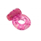 Розовое эрекционное кольцо с вибрацией Rings Axle-pin - Lola Games - в Димитровграде купить с доставкой