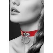 Красный узенький чокер с кольцом - Bijoux Pour Toi - купить с доставкой в Димитровграде