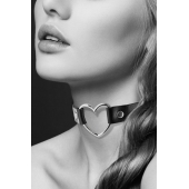 Чёрный чокер с кольцом в форме сердца - Bijoux Pour Toi - купить с доставкой в Димитровграде